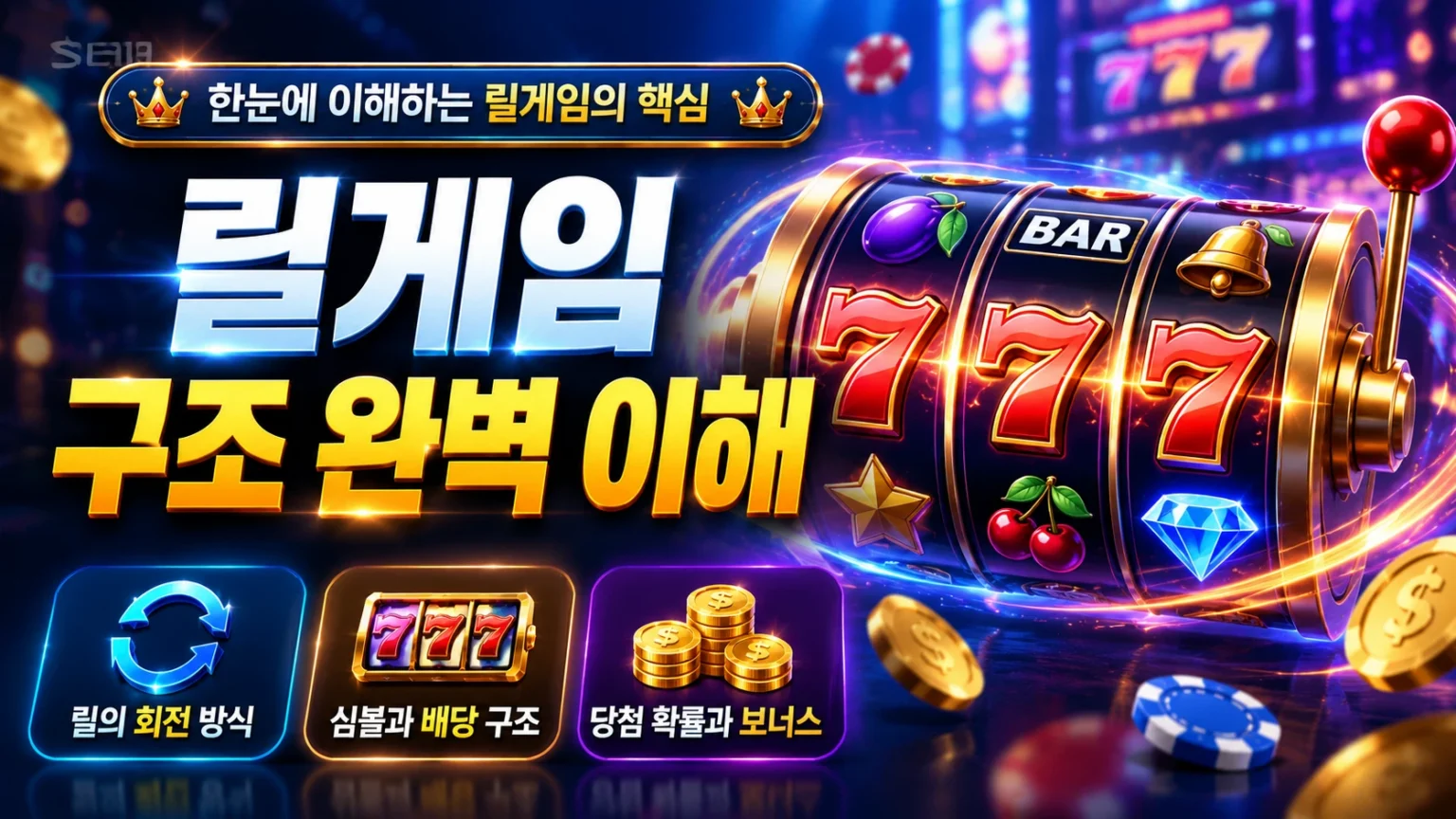 바다이야기 릴게임 구조와 릴 회전 방식을 설명하는 썸네일 이미지