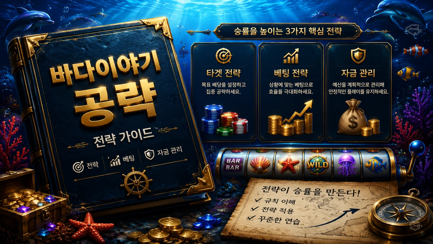 바다이야기 공략과 기본 전략을 소개하는 썸네일 이미지